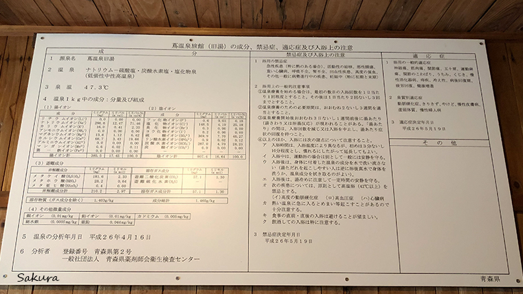 久安の湯温泉分析表